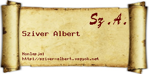Sziver Albert névjegykártya