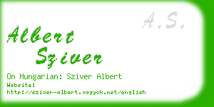 albert sziver business card